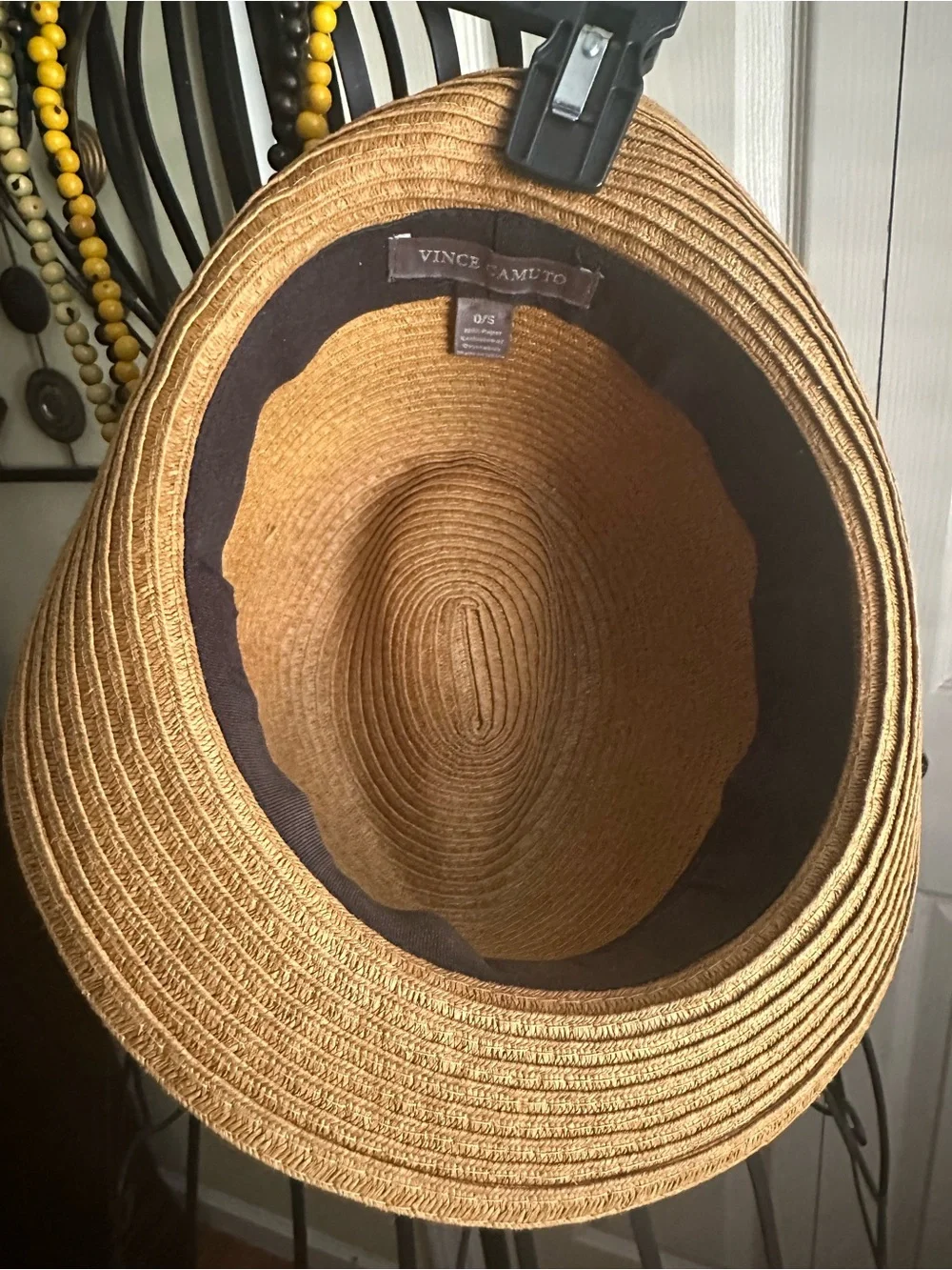 Vince Camuto Tan Straw Fedora Hat